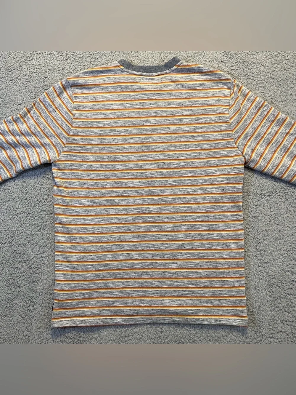 Roark Revival Harris Crew Long Sleeve Gray/Orange Sweatshirt Men’s Medium